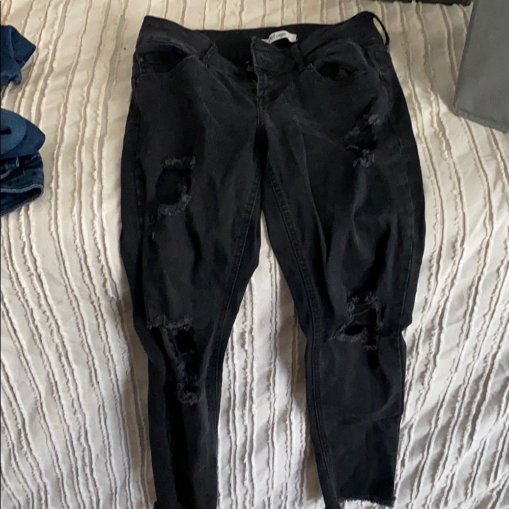 Black ripped jeans